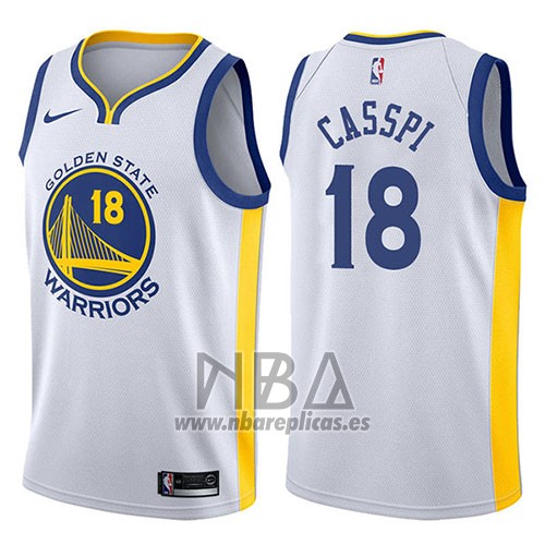 Camiseta Golden State Warriors Omri Casspi NO 18 Association 2017-18 Blanco